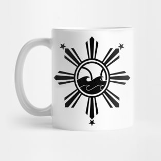 CoVA Tennis - Coastal Virginia Tennis Ball and Beach Waves Logo Design with Philippines Sun and Stars Mug